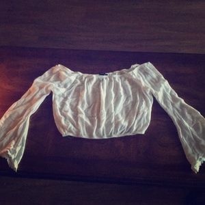 White off the shoulder crop top
